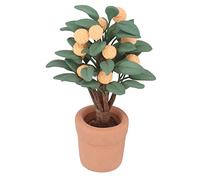 Dollhouse Mini Bonsai Plant 1:12 Scale Miniature Orange Tree Potted Clay Ceramics Home Decor for Dollhouse Garden Decoration and Role Play Prop