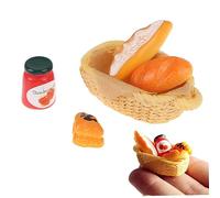 Dollhouse Mini Jam, Christams Miniature Food 5PCS 1.6x0.9" Cute Tiny Lifelike Dollhouse Mini Jam Safe Resin Portable Kitchen Food Toy for Doll House Wedding Bakeries, Mixed Foods