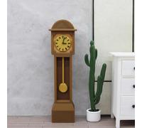 Dollhouse Mini Retro Standing Clock Model Miniature Floor Clock Wood Floor Clock Grandfather Clock Doll Furniture Model