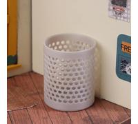 Dollhouse Mini Storage and Laundry Basket, Gray, 1:12 Scale, Plastic Bathroom Laundry Accessory