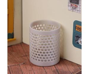 Dollhouse Mini Storage and Laundry Basket, Gray, 1:12 Scale, Plastic Bathroom Laundry Accessory
