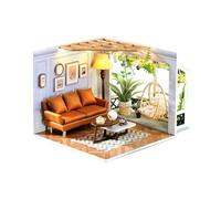 Dollhouse Miniature DIY House Kit, Wooden Toy Model with Dust Cover, Creative Room with Furniture for Romantic Valentine's Gift (style4)