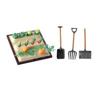 Dollhouse Miniature Farm Tools, 1:12 Dollhouse Mini Shovel Rake Mower Vegetable Farm Scene Model Cute Plastic Desktop Ornaments Dollhouse Accessories