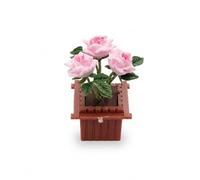 Dollhouse Miniature Potted Rose, Pink