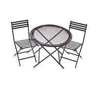 Dollhouse Miniature Table & Chairs Set Metal 1:12 Scale Coffee/Tea Furniture Black