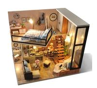 Dollhouse Model Puzzle with Furniture, DIY Cottage Hand-Assembled Miniature Building Kit for Girls