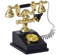 Dollhouse Retro Phone Vintage Tiny Telephone 1:12 Mini House Crafts Miniature Play Scene Model Doll House Accessories Bedroom Decoration