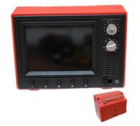 Dollhouse TV 1:12 Scale, USB Rechargeable Mini TV Toy That Can Play Video with LCD Screen & 180 Degree Rotatable Antenna Dollhouse Furniture, Red Retro
