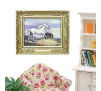 Dollhouse Wall Pictures 1:12 Dollhouse Antique Miniature Photo Frame Handmade Wall Mural Classical Dollhouse Art Painting Acts