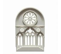 Dollhouse Window Gothic Cathedral Panel Rose Window Facade Miniature Display PLA Material Suitable for Scene Decoration Model Crafting, White