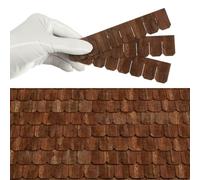 Dollhouse Wooden Roof Shingles, Dollhouse Miniature Roofing, Set of 25 Strips, REDUCIO! (Brown Oak)