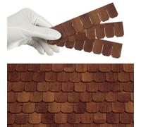 Dollhouse Wooden Roof Shingles, Set of 28 Strips, REDUCIO! (Copper Brown)