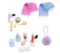 Dollhouses Decoration Accessories Miniature Bathroom Scenes Model with Soap Bath Towel Soap Shampoo Comb Cup Miniature Bathroom Scenes