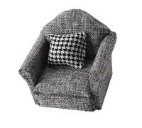 Dollhouses Linen Plush Miniature Single Sofa Model Function for Toyhouse Accessories Doll Furniture