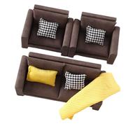Dollhouses Loveseat Single Sofa Couch Decorative Wooden Miniature Decors For Toy House Accessories