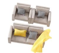 Dollhouses Loveseat Single Sofa Couch Decorative Wooden Miniature Decors For Toy House Accessories