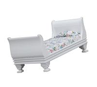 Dollhouses Miniature Single Bed 1/12 Scale Victorian Vintage Furniture Bed For 15cm Dolls Bedroom Scene Display Miniature Bedroom Furniture
