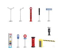 Dollhouses Road Lamp Model Parking Facilities Road Signs Teenager Boys Kid Dollhouses Decorations Toy Playset Model Lights