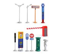 Dollhouses Road Lamp Model Parking Facilities Road Signs Teenager Boys Kid Dollhouses Decorations Toy Playset Model Lights