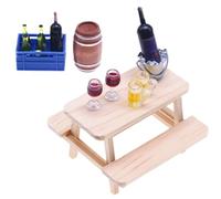 Dollhouses Wine Set - Mini Goblets Bottle, Red Basket, Simulation Beer Barrel, Tiny Cellar Furniture | Creative Miniature Drink Accessories For Dollhouses Collectors Playhouse Display
