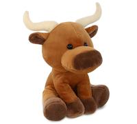 DolliBu Floppy Longhorn Plush Animal - Super Soft Stuffed Animal Bull, Adorable and Cute Animal Playtime Toy Plush, Wild Life Stuffed Animals for Kids and Adults, Fluffy Stuffed Animal Gift - 7 Inches