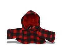 DolliBu Red Hoodie Plaid Jacket Teddy Bear Clothes - Cute Red Long Sleeve Shirt Plaid Flannel Sweater For Teddy Bear, Stuffed Animal Dress Up Lumberjack Costume, Plush Toy Clothing Accessories - Large