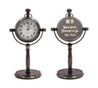 DOLLOND & CO. 8th Anniversary Bronze Gift Desk Clock - Personalised Engraved Vintage Style Clock on Stand, Rustic Metal Home Decor Keepsake for Husband Wife Couple, Bronze Anniversary Present