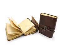 DOLLOND & CO. Handmade Leather Journal with Lock - Vintage Full Grain Leather Notebook, 200 Pages Deckle Edge Paper, Antique Key Diary for Writing, Travel, Sketching & Gifts