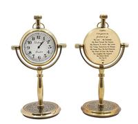 DOLLOND & CO. Personalised 5th Anniversary Brass Desk Clock Gift for Him Her - Custom Engraved Vintage Timepiece with Gift Box & Greeting Card - Unique 5 Year Marriage Keepsake