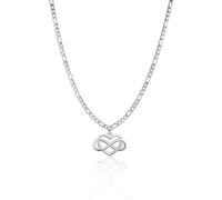 DOLLRINBOY 14K Gold Plated Silver Dainty 3.5mm Flat Figaro Chain Necklace for Men and Women 18/20" (Heart-02), 20inch+2inch, Metal, No Gemstone
