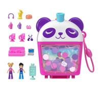 Polly Pocket Dolls and Playset, Bubble Tea Panda Compact, Animal Toy with 2 Micr