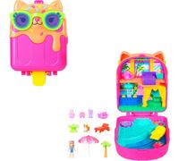 Dolls and Playset, Kitty Popsicle Resort Compact, Travel Toy with 1 Micro Doll, Pet Puppy & Themed Accessories