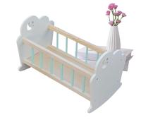 Doll's Bed - Mini Wooden Sleeping Bed, Realistic Cradle for Toddler Dolls as a Toy Accessory for