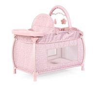 Doll's bed with integrated high chair, dining tray