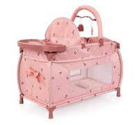 Doll's bed with integrated high chair, dining tray, mobile | duvet, pillow, modern, for dolls up to 46 cm