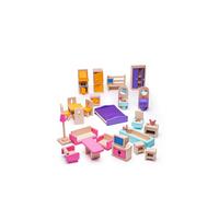 Bigjigs Toys Wooden Dolls Furniture Set, Multi