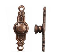 Dolls House 2 Aged Bronze Door Knobs on Backplate Miniature Hardware 1:12 Scale