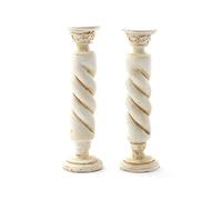 Dolls House 2 Marble Effect Twist Pedestal Columns Miniature Ornament Accessory