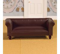 Dolls House 3957 Leather Sofa brown Sofa 1:12 for dollhouse