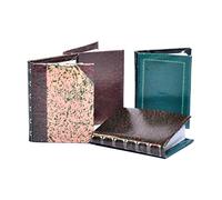 Dolls House 4 Leather Bound Books Blank Pages Miniature Study Library Accessory