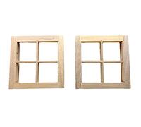 Dolls House 4 Pane Light Window with Moldings PK 2 Miniature Builders DIY