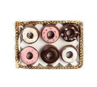 Dolls House 6 Donuts on a Tray Miniature Bakery Shop Cafe Food Accessory 1:12