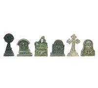 Dolls House 6 Gravestone Tombstone Headstone Halloween Graveyard 1:24 Accessory