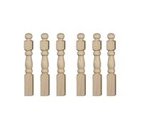 Dolls House 6 Natural Wood Turned Newel Posts Miniature DIY Timber 1:12 Scale