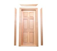Dolls House 6 Panel Barewood Internal Door (TC6007) - 1:12 Scale Miniatures | Minimum World