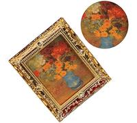 Dolls House Accessories,Fairy Dollhouse Furniture,Miniatures Ornaments Craft, Mini en Frame FlowerPainting 1:12 Scal