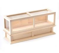 Dolls House Bare Wood Double Display Case Store Counter Shop Fitting Furniture