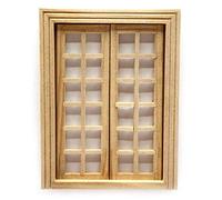 Dolls House Bare Wood Internal Double French Doors 1:24 Half Scale DIY Builders