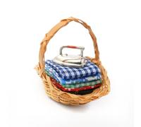 Dolls House Basket of Linen with Iron (MC3281) - 1:12 Scale Miniatures | Minimum World