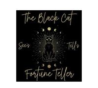 Dolls House Black Cat Fortune Teller Sign Halloween Fairground Poster 1:12 Card